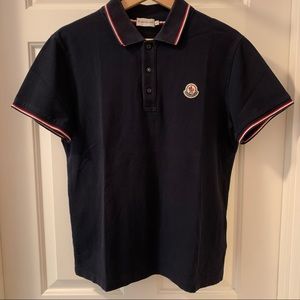 Moncler Logo Polo Shirt (Navy Blue - Men L)